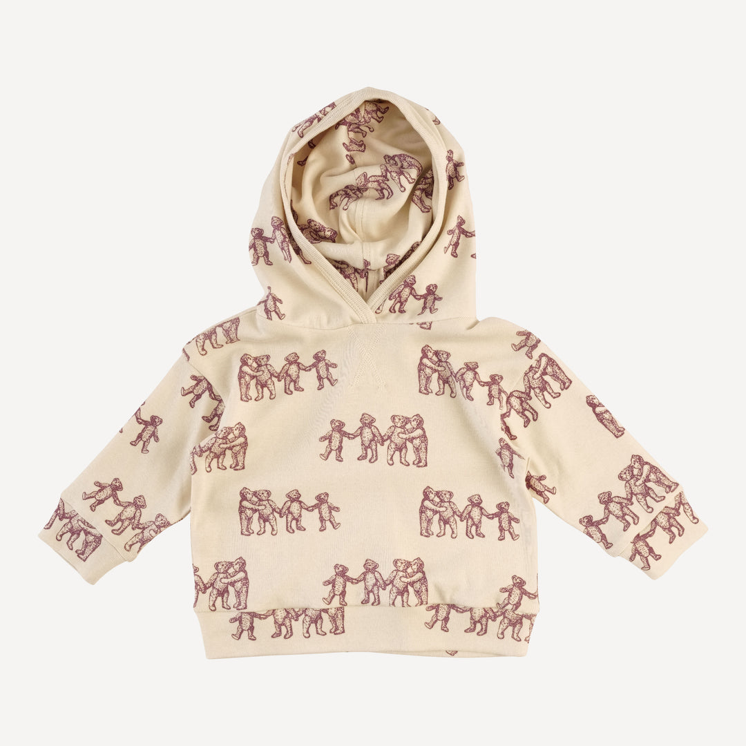 long sleeve hooded cuffed jogger set | ginger teddy bear | organic cotton flat rib