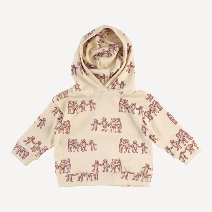 long sleeve hooded cuffed jogger set | ginger teddy bear | organic cotton flat rib