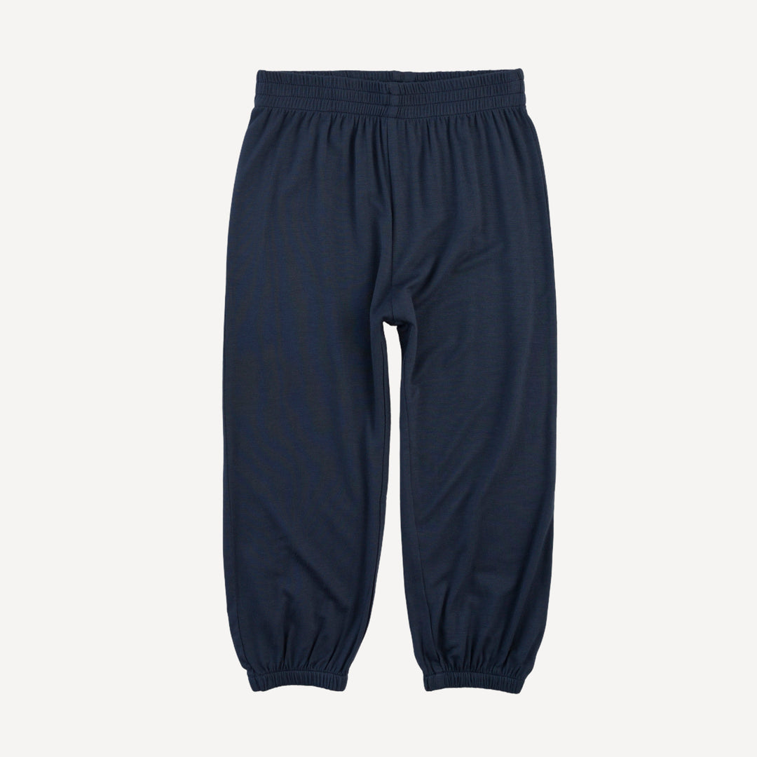 short sleeve ringer tee + jogger set | blue houndstooth | bamboo