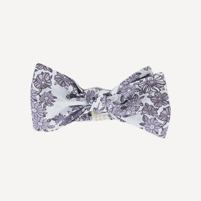large bow elastic headband | lavender wildflower | organic cotton gauze