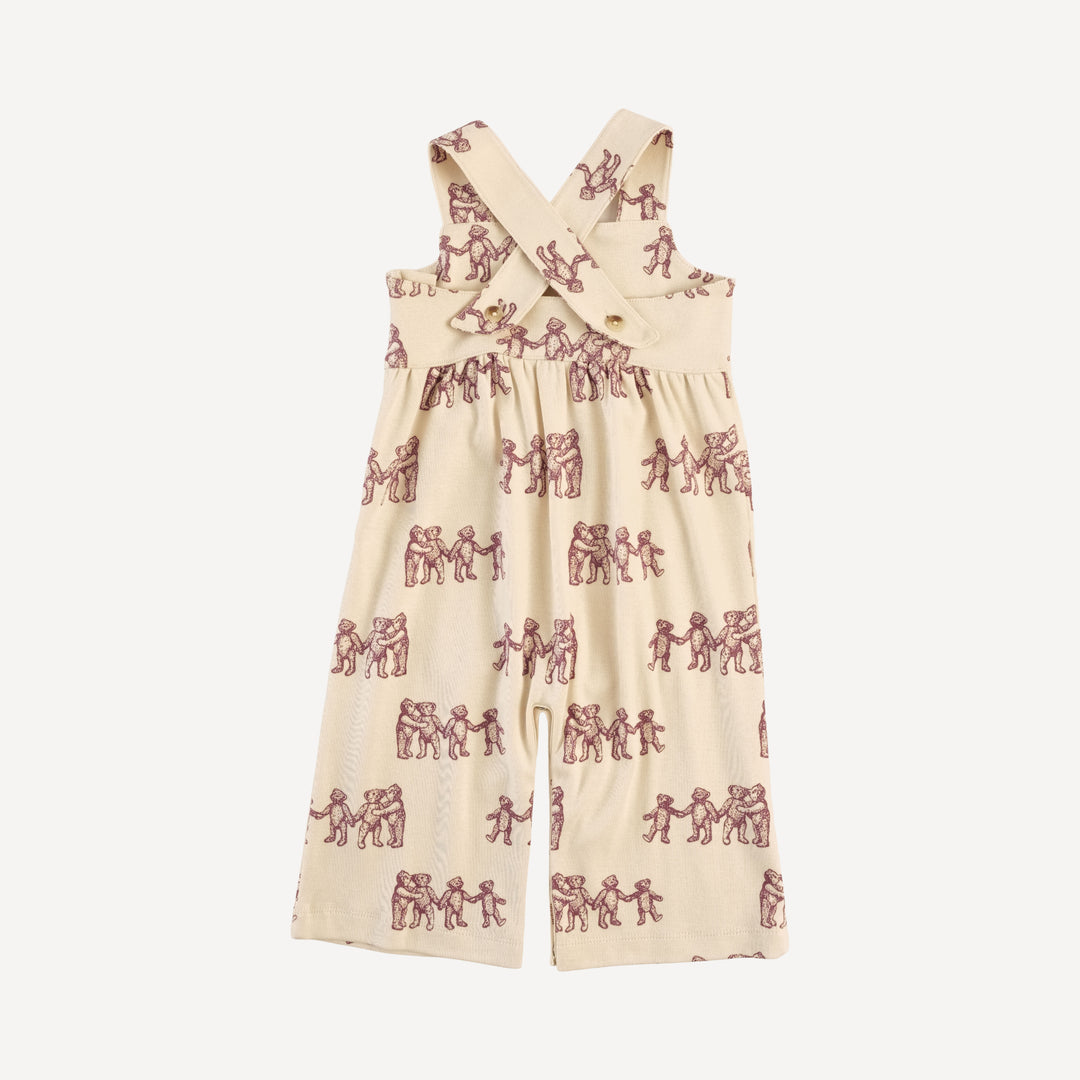 gaucho jumpsuit | ginger teddy bear | organic cotton flat rib