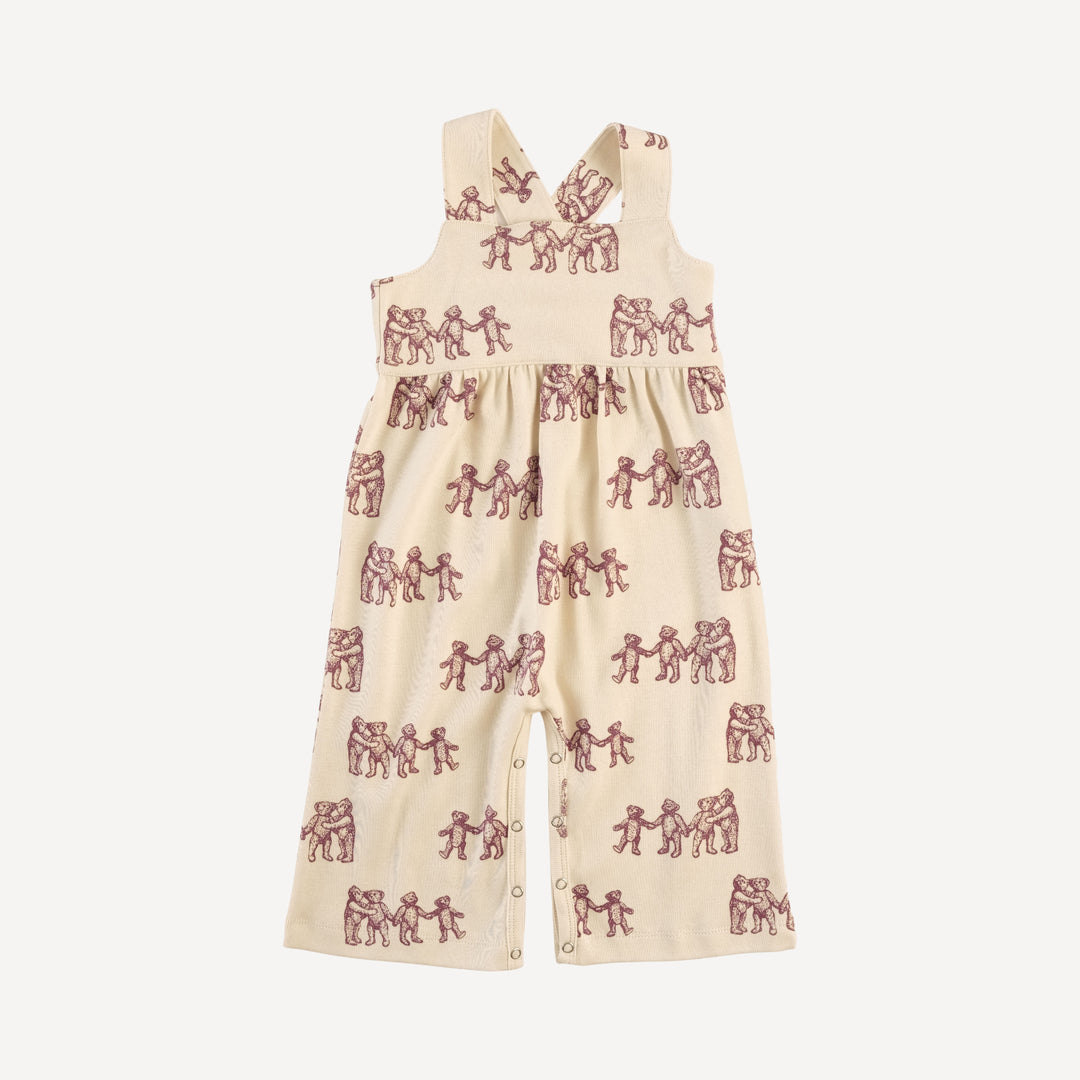 gaucho jumpsuit | ginger teddy bear | organic cotton flat rib