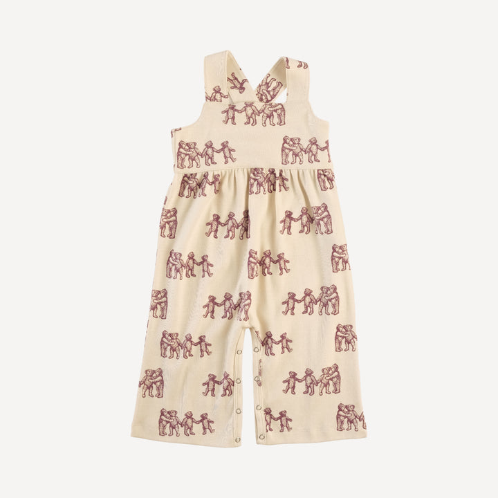 gaucho jumpsuit | ginger teddy bear | organic cotton flat rib