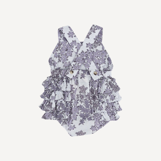 side ruffle bubble | lavender wildflower | organic cotton gauze