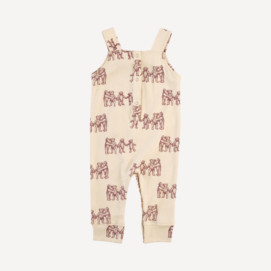 kanga pocket overall | ginger teddy bear | organic cotton flat rib