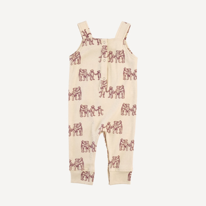 kanga pocket overall | ginger teddy bear | organic cotton flat rib