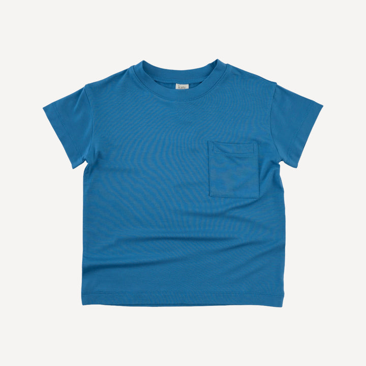short sleeve relaxed classic pocket tee | cendre blue | bamboo