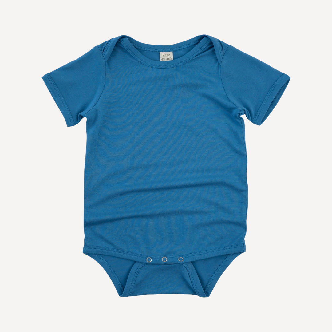 short sleeve lap neck bodysuit | cendre blue | bamboo