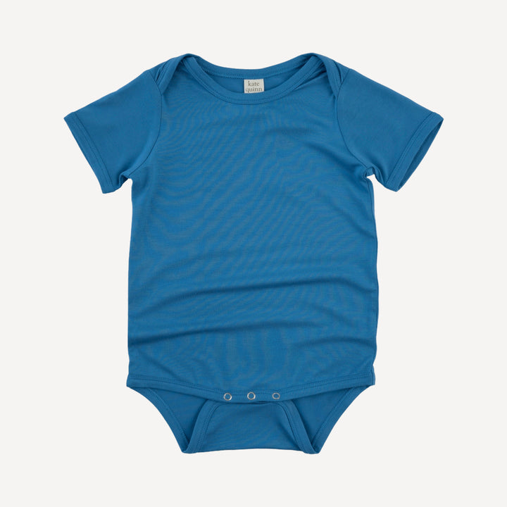 short sleeve lap neck bodysuit | cendre blue | bamboo