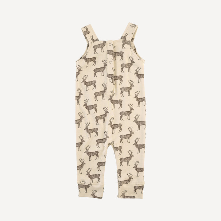 kanga pocket overall | coffee reindeer | organic cotton flat rib