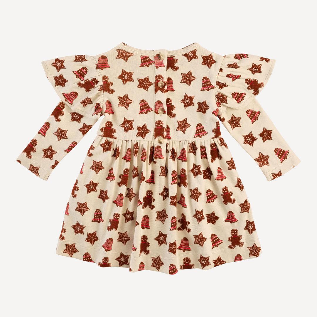 long sleeve colette dress | gingerbread cookies | organic cotton flat rib