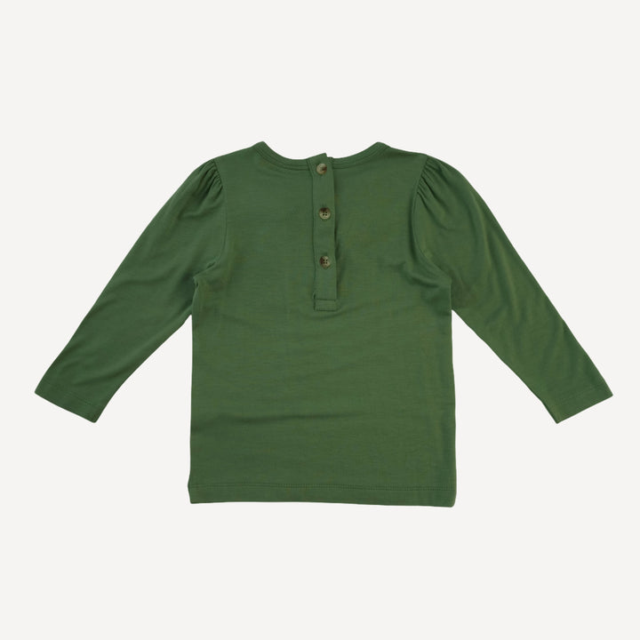 long sleeve bow top | elm green | bamboo