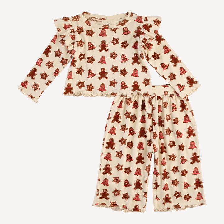 ruffle jade set | gingerbread cookies | organic cotton flat rib