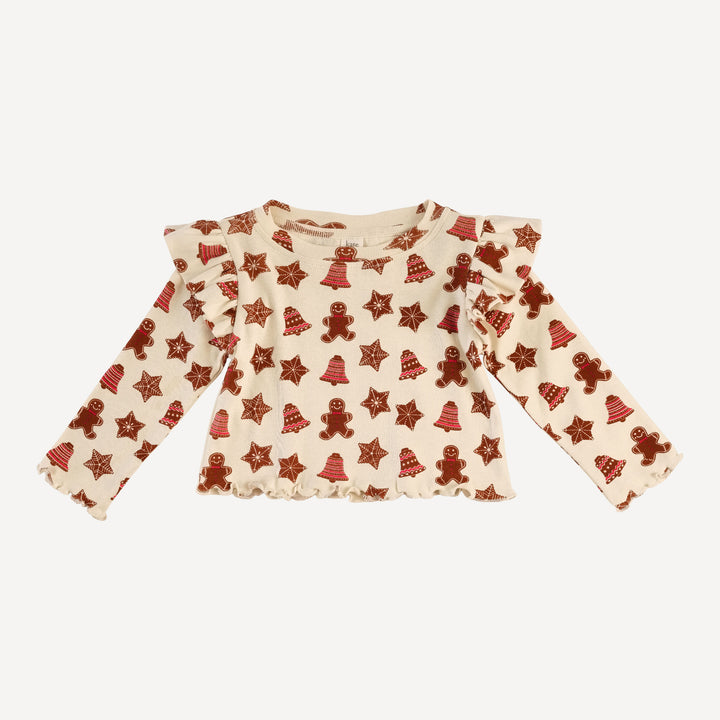 ruffle jade set | gingerbread cookies | organic cotton flat rib