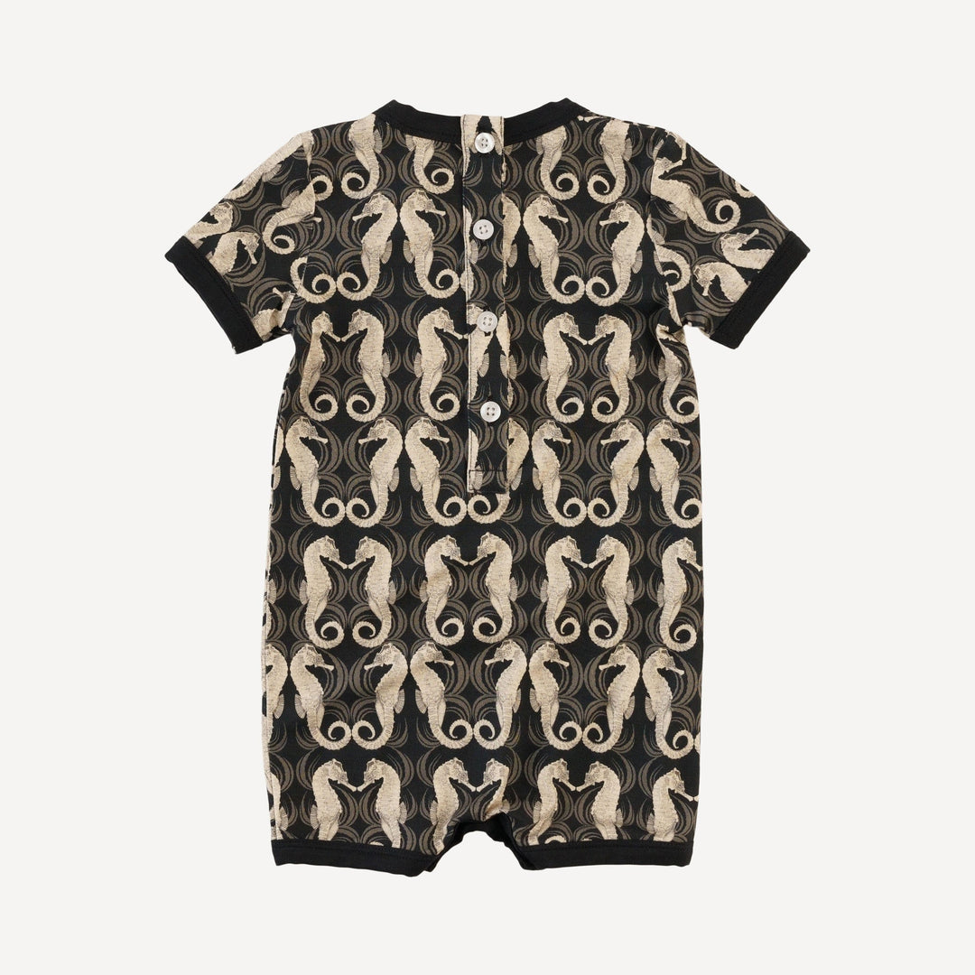 short sleeve ringer shortie | seahorse wave | light weight bamboo