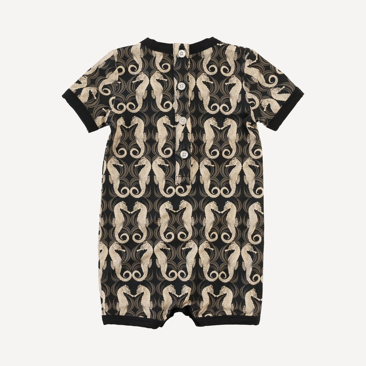 short sleeve ringer shortie | seahorse wave | light weight bamboo