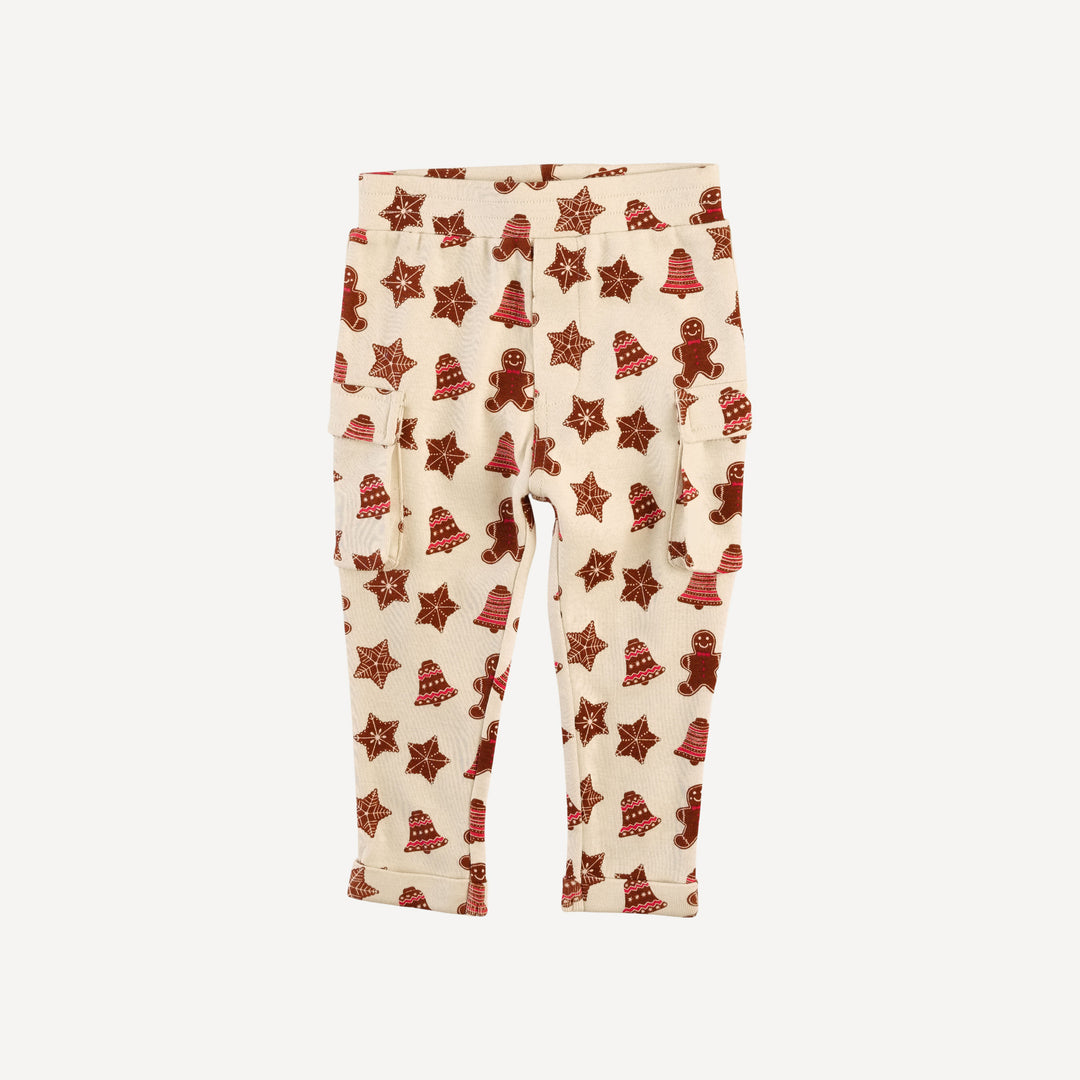 skinny cargo pant | gingerbread cookies | organic cotton flat rib