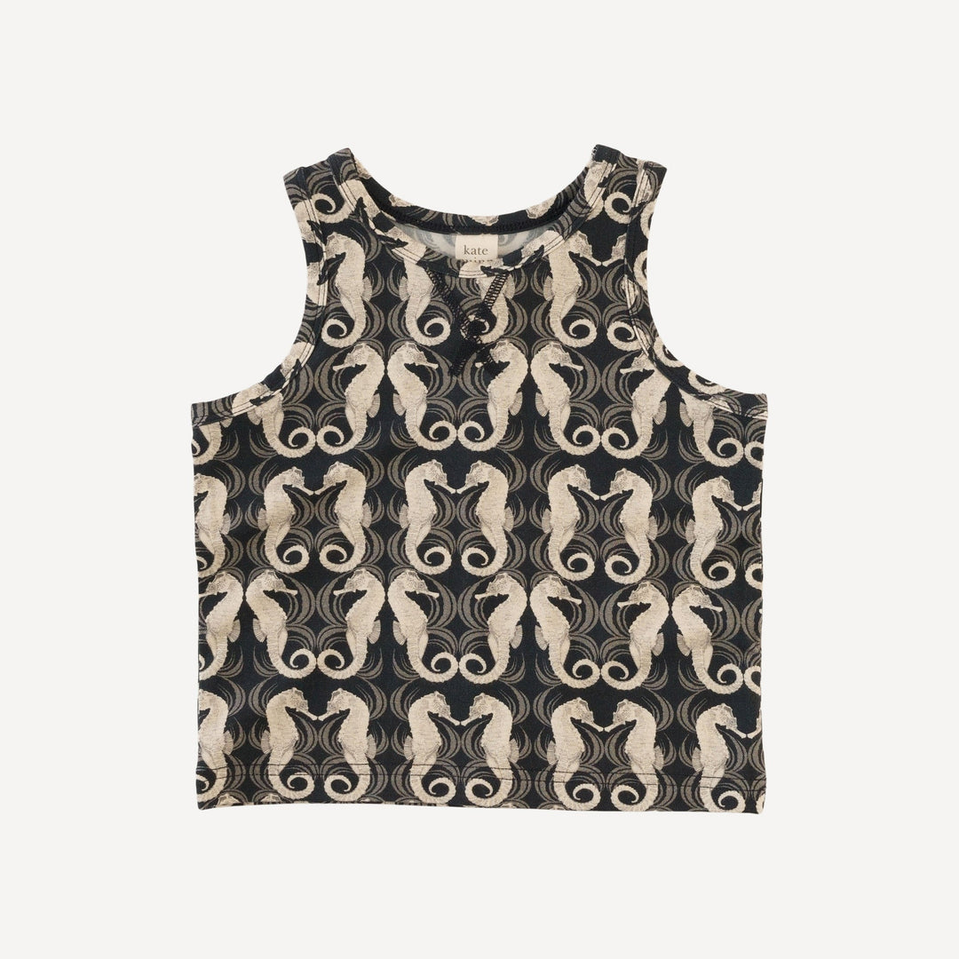topstitch tank + relaxed short set | seahorse wave | light weight bamboo