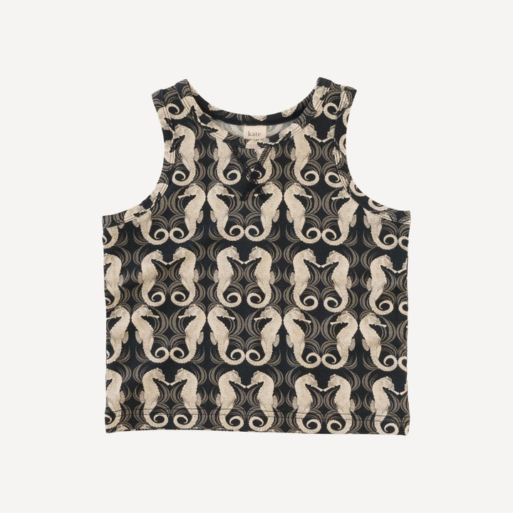 topstitch tank + relaxed short set | seahorse wave | light weight bamboo