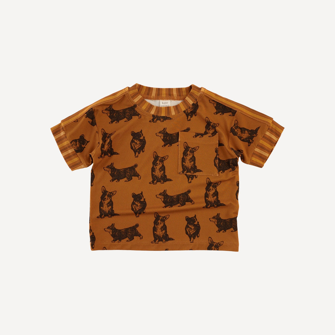 sport pocket tee + jogger set | corgis | light weight bamboo