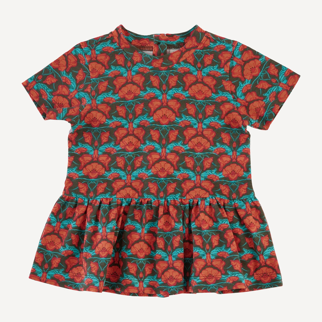 short sleeve kate top + flare pant set | poppy | organic cotton jersey