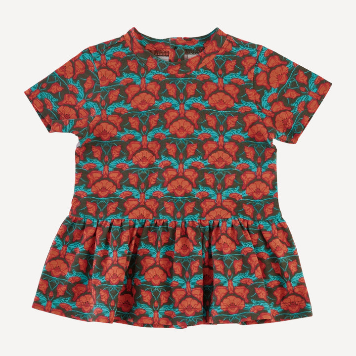 short sleeve kate top + flare pant set | poppy | organic cotton jersey