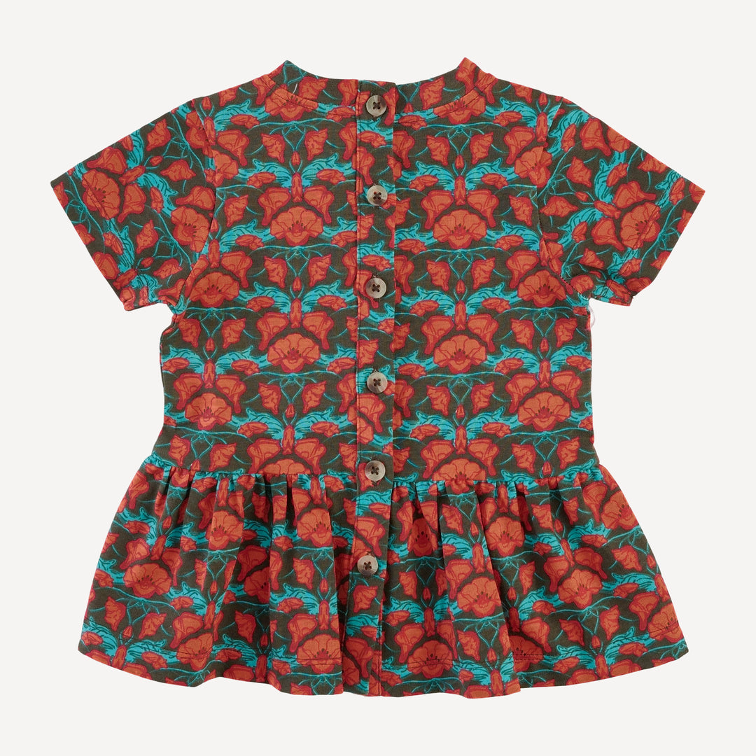 short sleeve kate top + flare pant set | poppy | organic cotton jersey