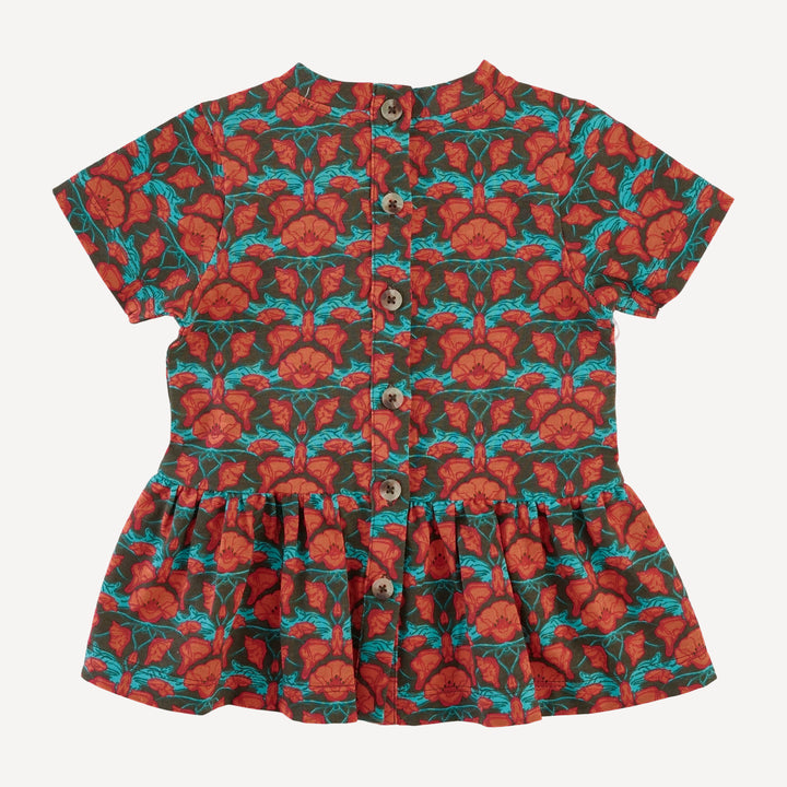short sleeve kate top + flare pant set | poppy | organic cotton jersey
