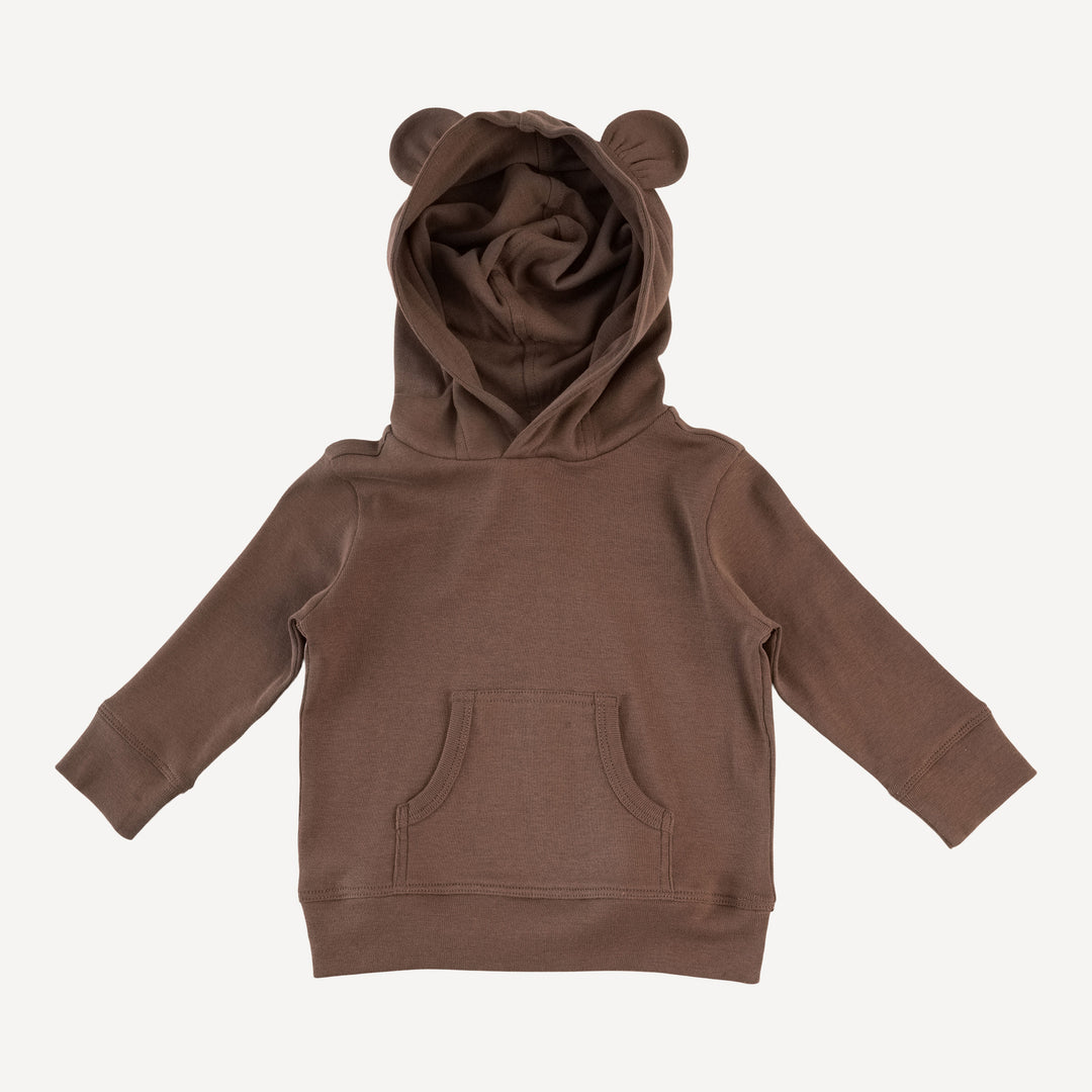 kanga bear hoodie + jogger set | coffee | organic cotton flat rib