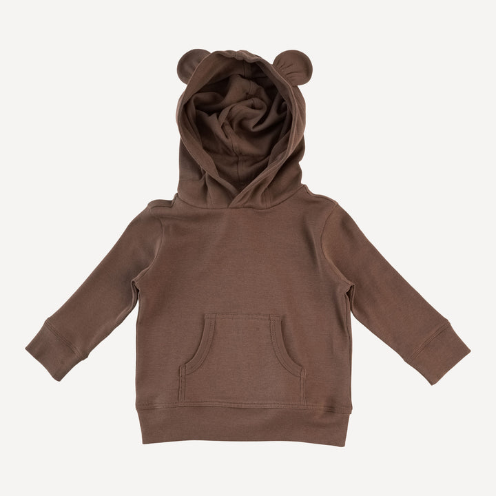 kanga bear hoodie + jogger set | coffee | organic cotton flat rib