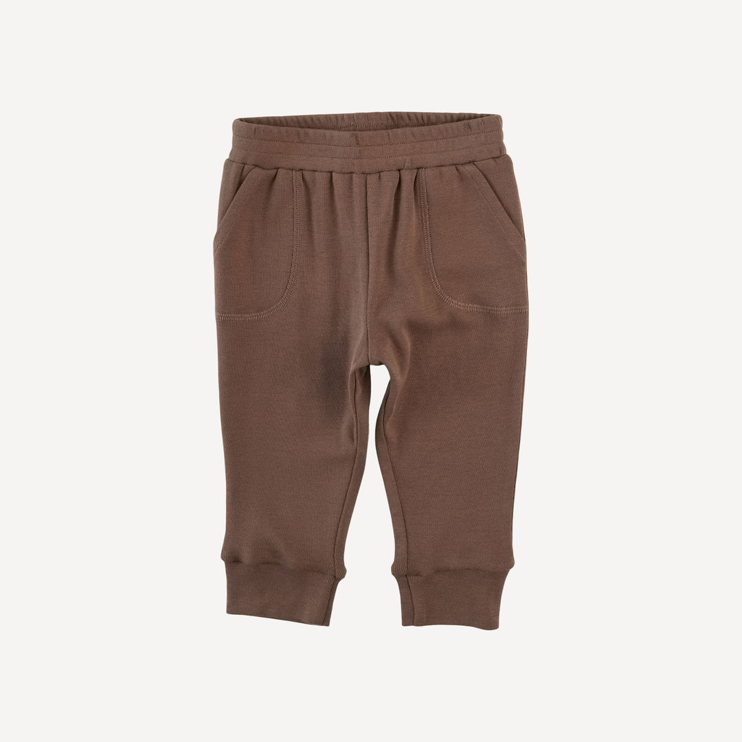urban pocket jogger | coffee | organic cotton flat rib