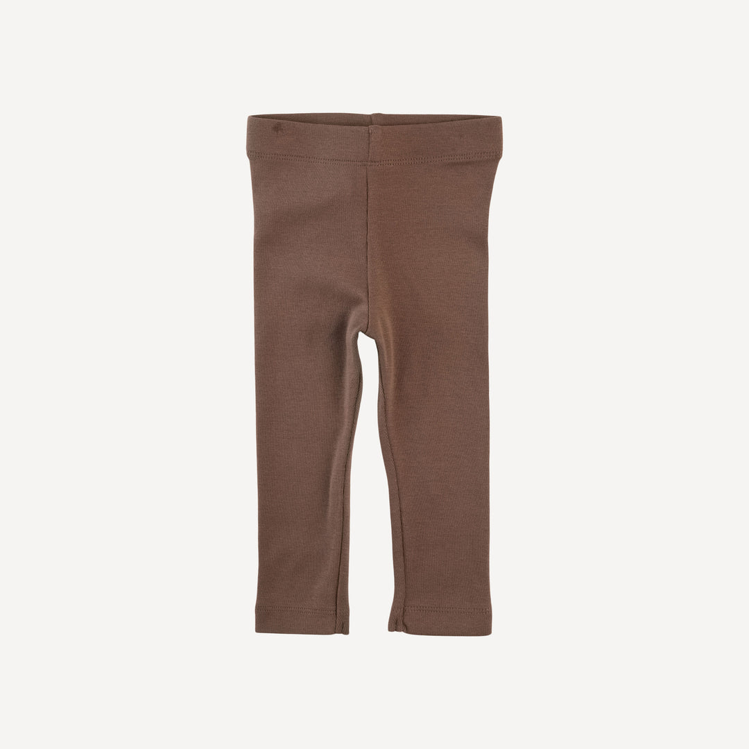 classic skinny legging | coffee | organic cotton flat rib