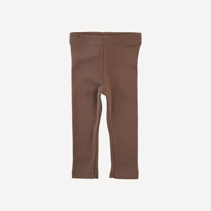 classic skinny legging | coffee | organic cotton flat rib