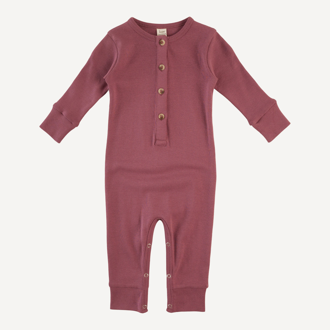 long sleeve sport union suit | wild ginger | organic cotton flat rib
