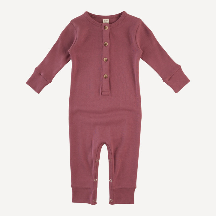 long sleeve sport union suit | wild ginger | organic cotton flat rib