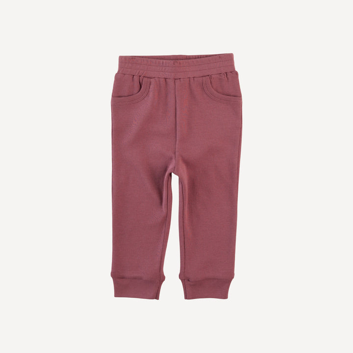 cuffed pocket jogger | wild ginger | organic cotton flat rib
