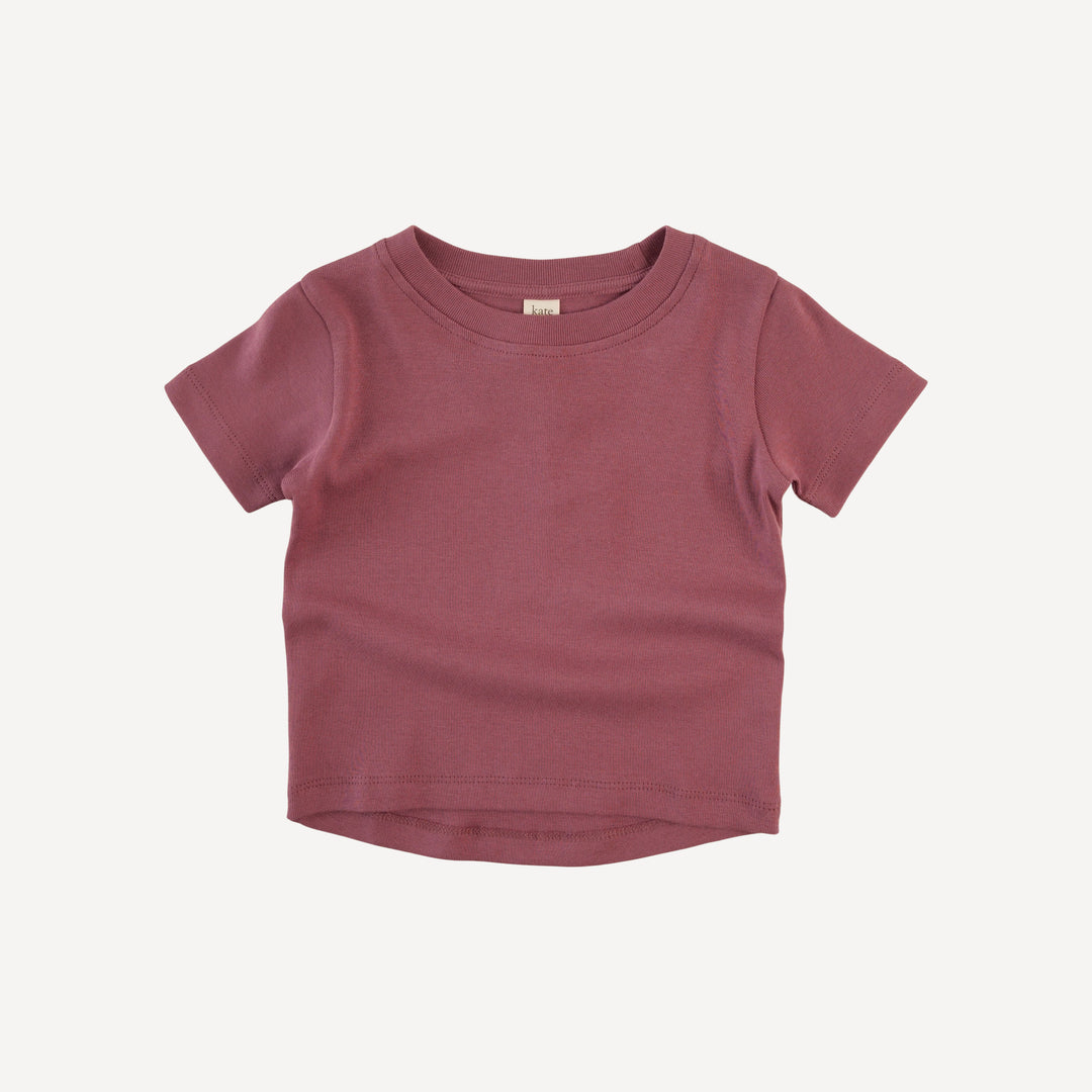 short sleeve essential boxy tee | wild ginger | organic cotton flat rib
