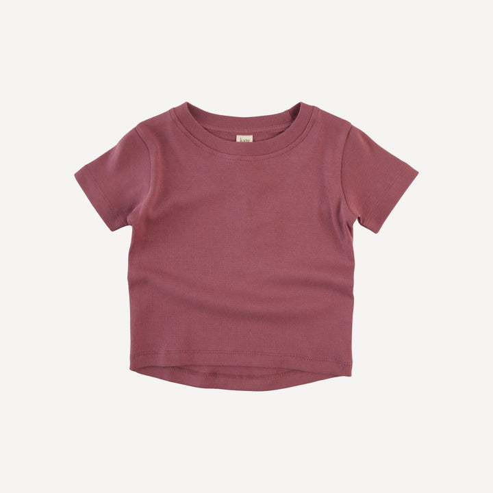 short sleeve essential boxy tee | wild ginger | organic cotton flat rib