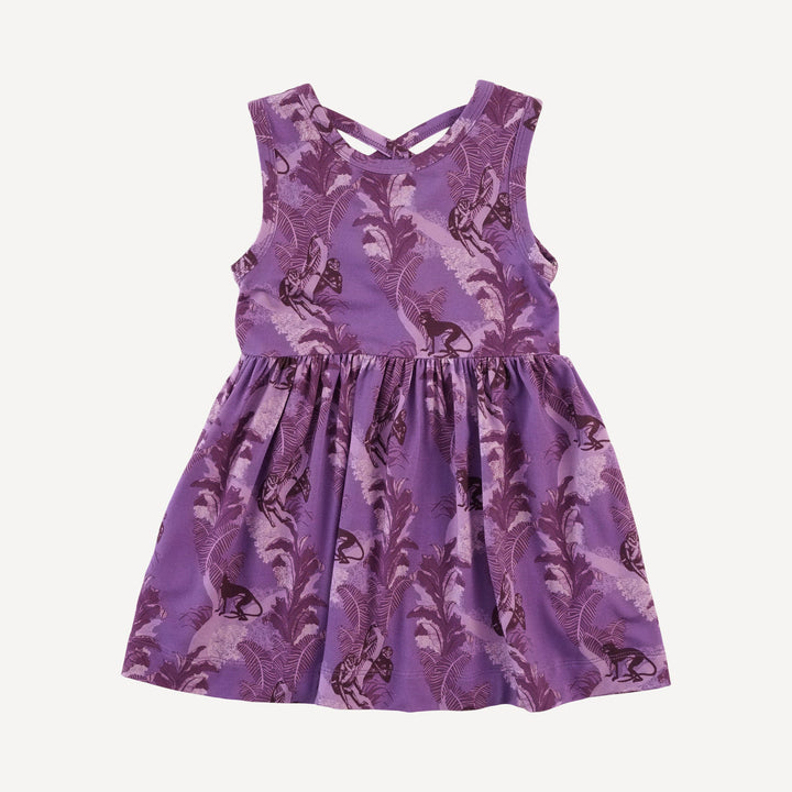 sleeveless cross back dress | monkeys | light weight bamboo