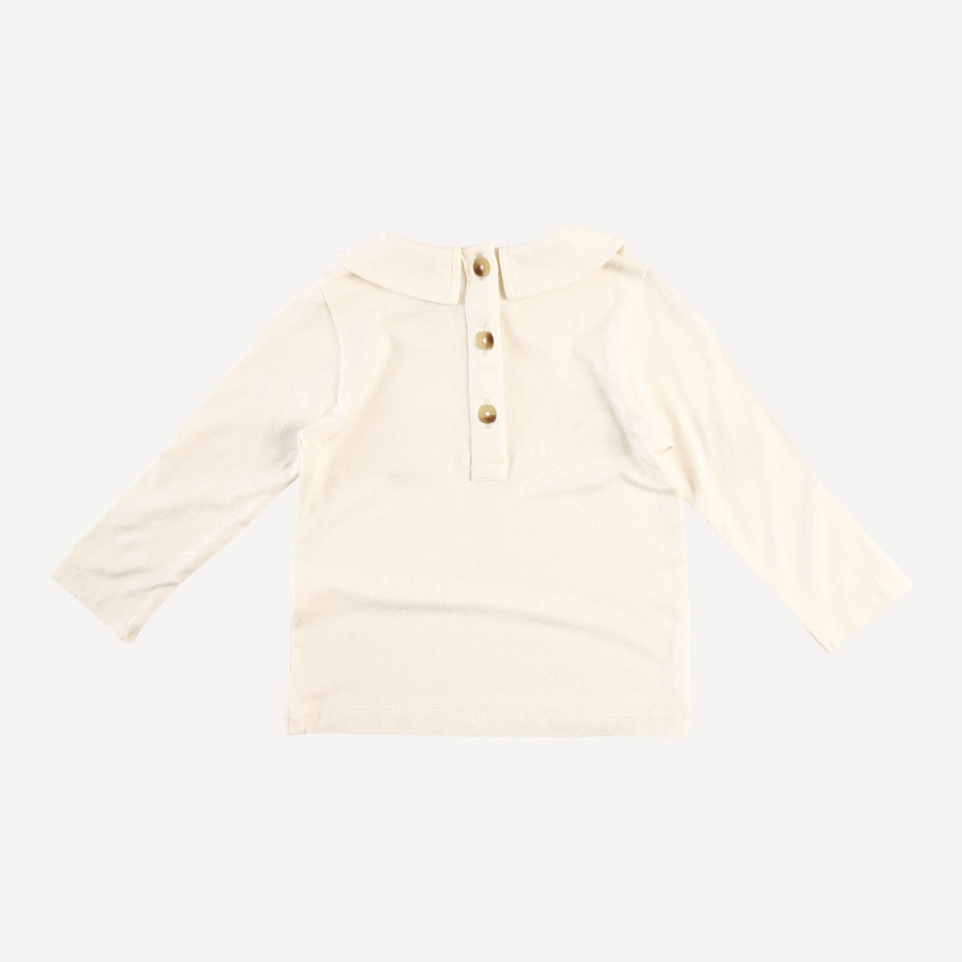 long sleeve peter pan tee | coconut | bamboo