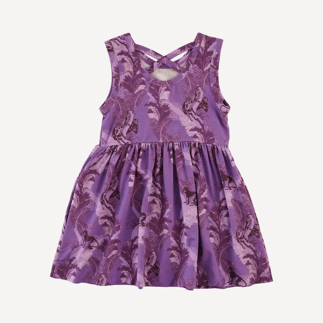 sleeveless cross back dress | monkeys | light weight bamboo
