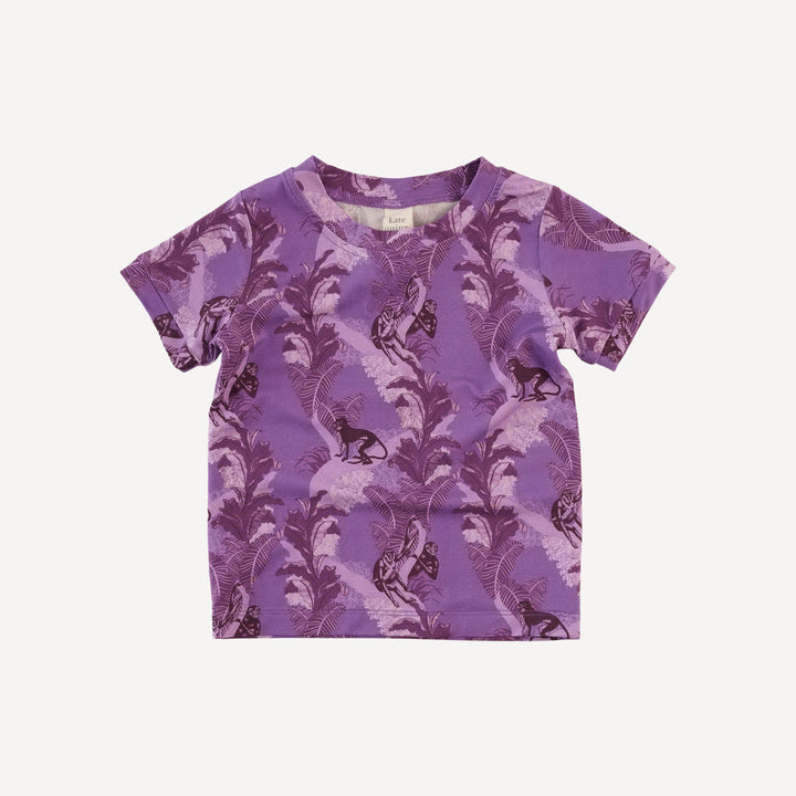 short sleeve topstitch tee + relaxed short set | monkeys | light weight bamboo