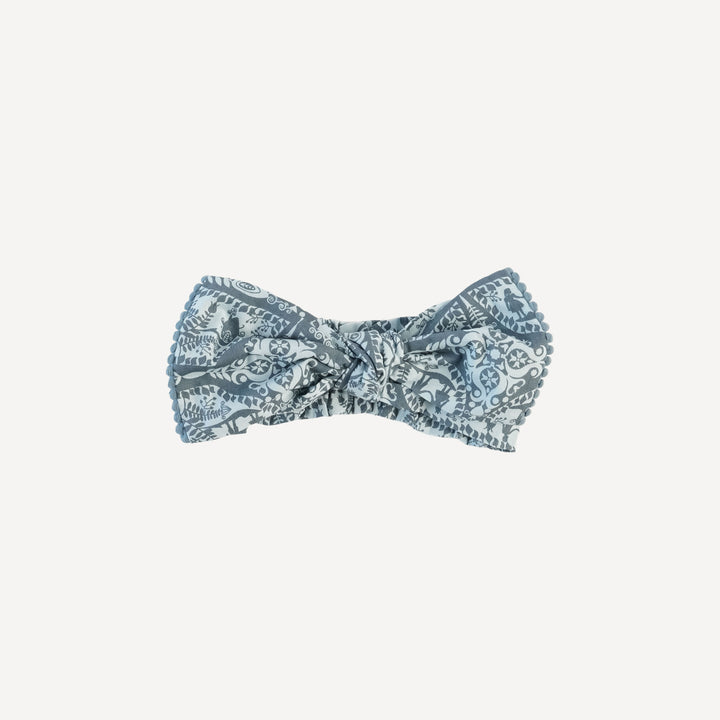 large pom pom bow elastic headband | hansel + gretel | cotton poplin