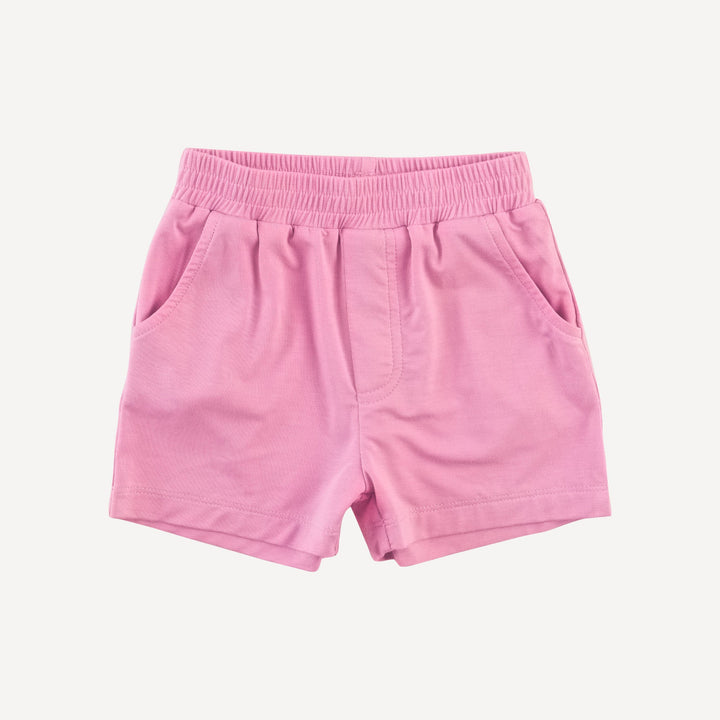 short sleeve topstitch tee + relaxed short set | pink magical fern | light weight bamboo