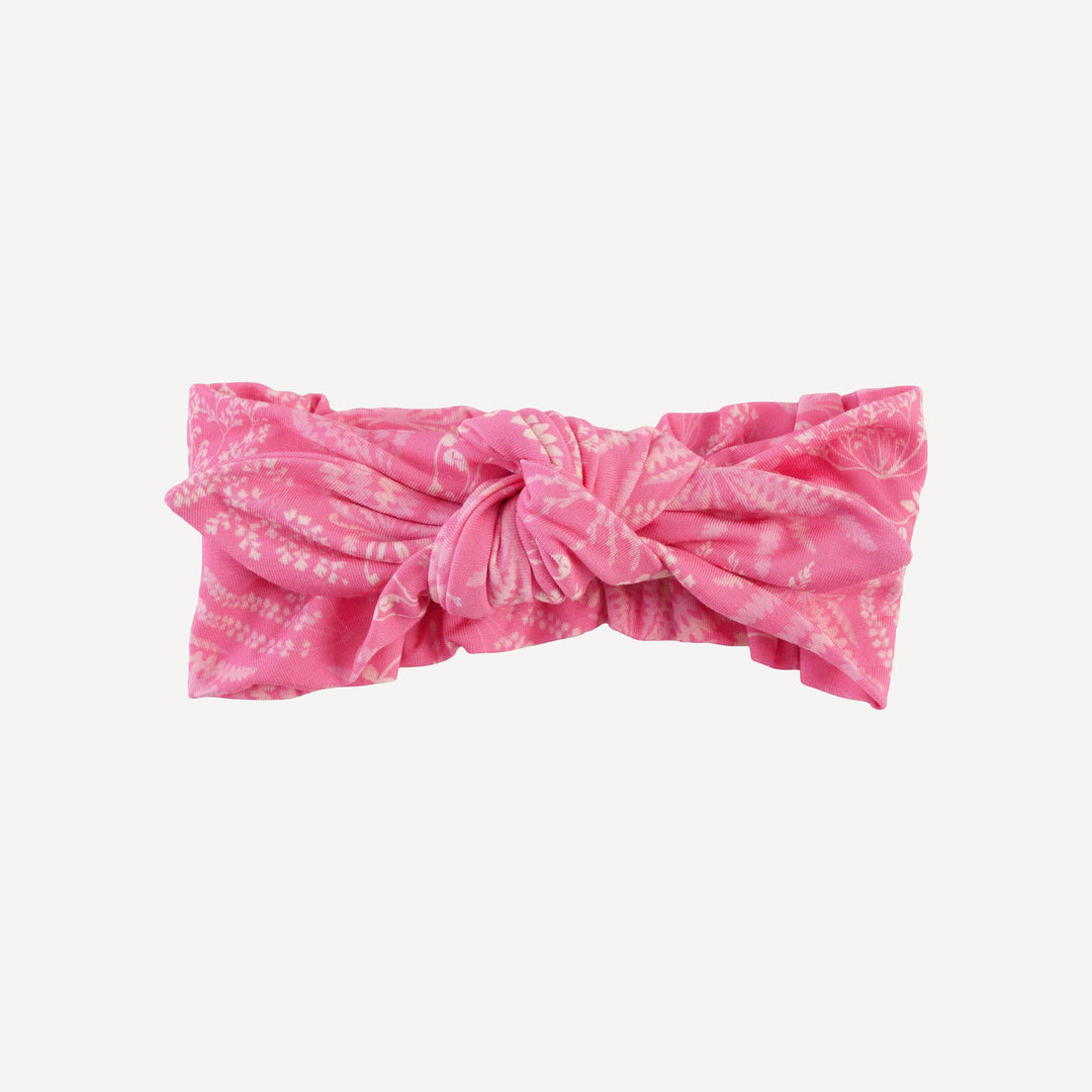 knot top headband | pink magical fern | light weight bamboo