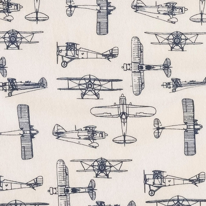 classic panda pant | indigo vintage planes | organic cotton interlock