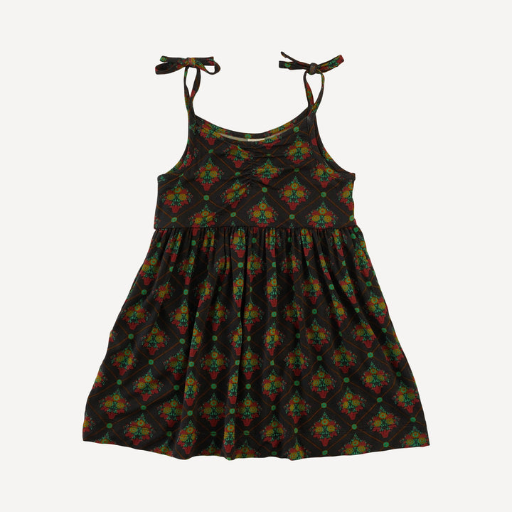 spaghetti tie ruched pocket dress | antoinette floral | light weight bamboo