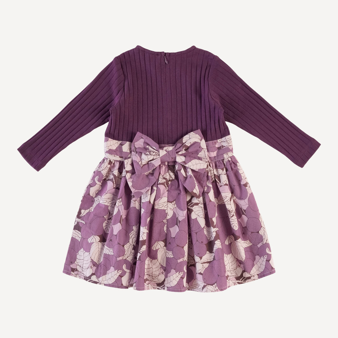 long sleeve classic ballet dress | dark purple | classic rib