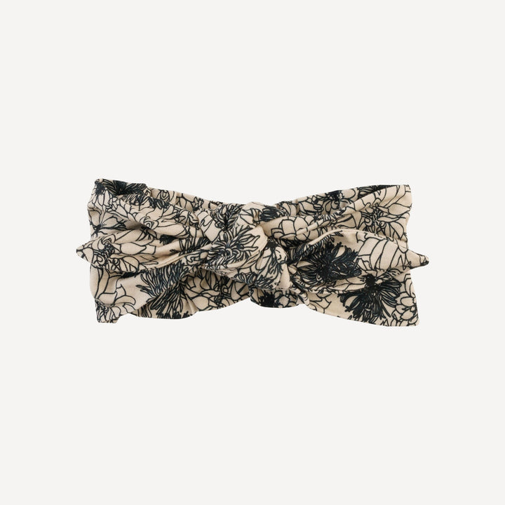 knot top headband | sketched flowers | light weight bamboo