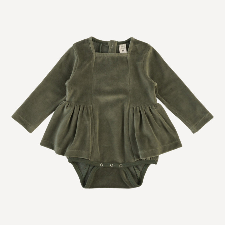 long sleeve ballerina bubble | thyme | organic cotton velour